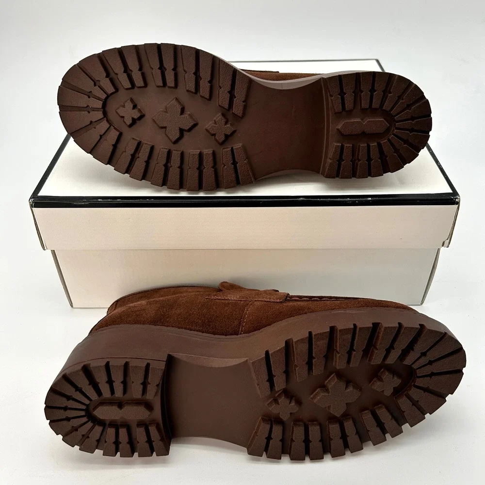 Steve Madden Presly Bootie Womens Size 8.5‎ Brown Suede Block Heel NEW